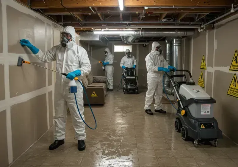 Basement Moisture Removal and Structural Drying process in Terry, MS